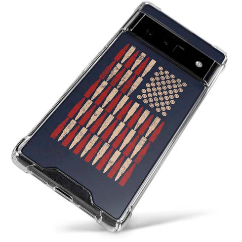 Blue Bullet American Flag Google Pixel 6 Clear Case